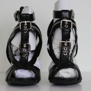 Zipper Buckle Stiletto Sandals - NWOT